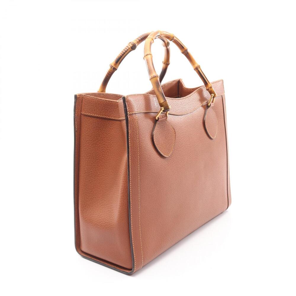 Gucci Bamboo Leather Handbag Brown - Picture 1 of 9